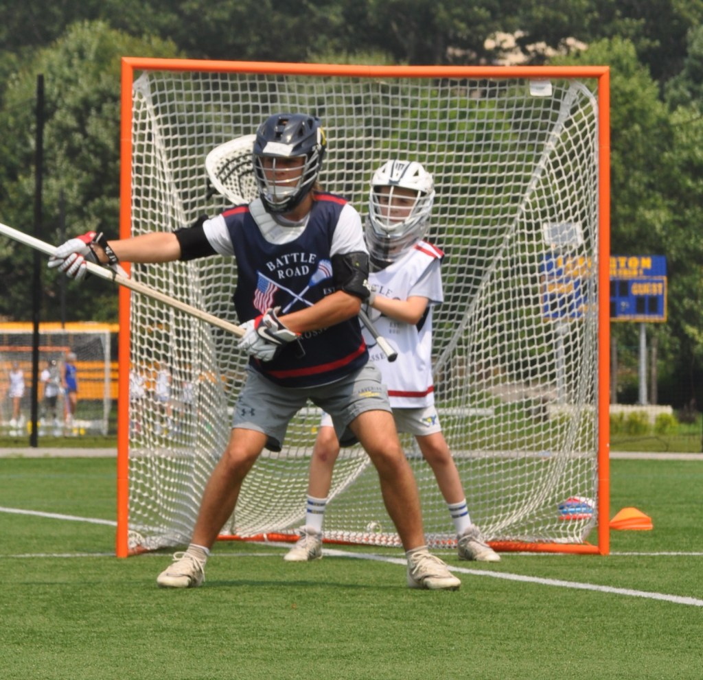 Defender and goalie communicating