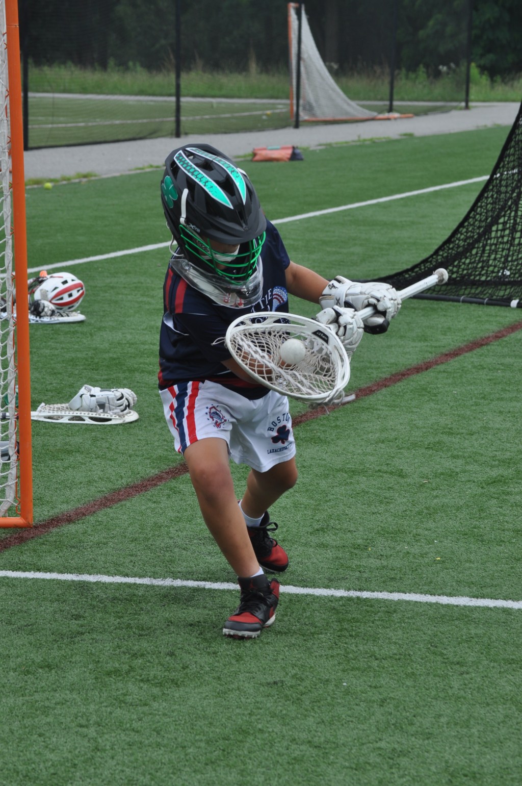 Goalie making a save