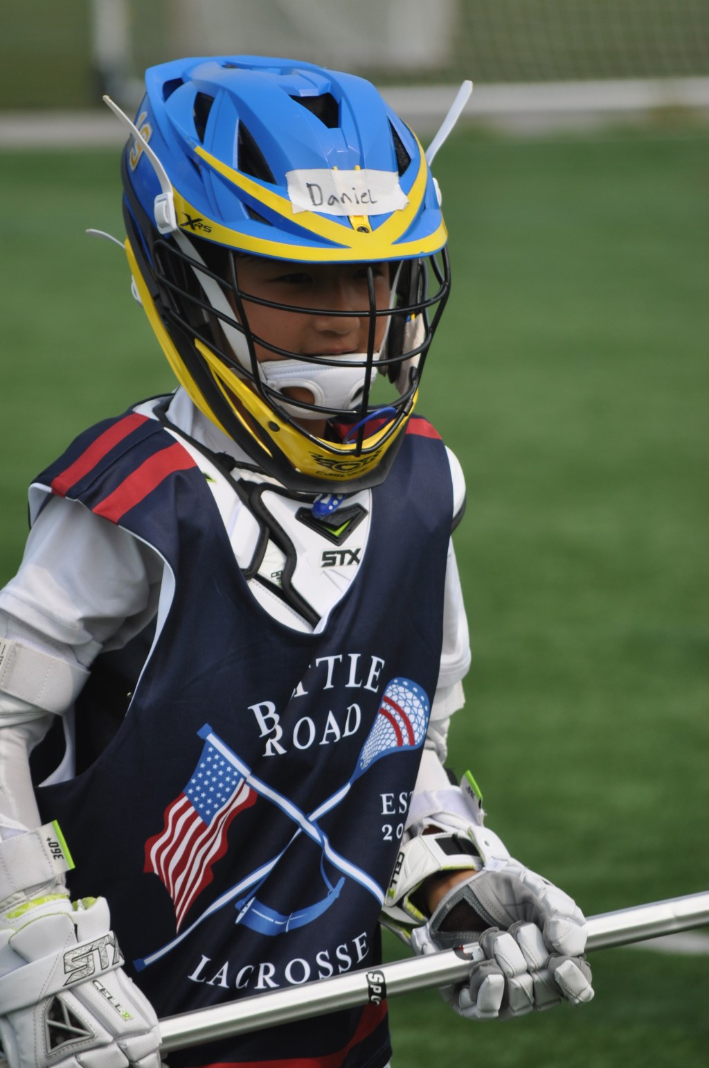 Close-up of a camper on the field