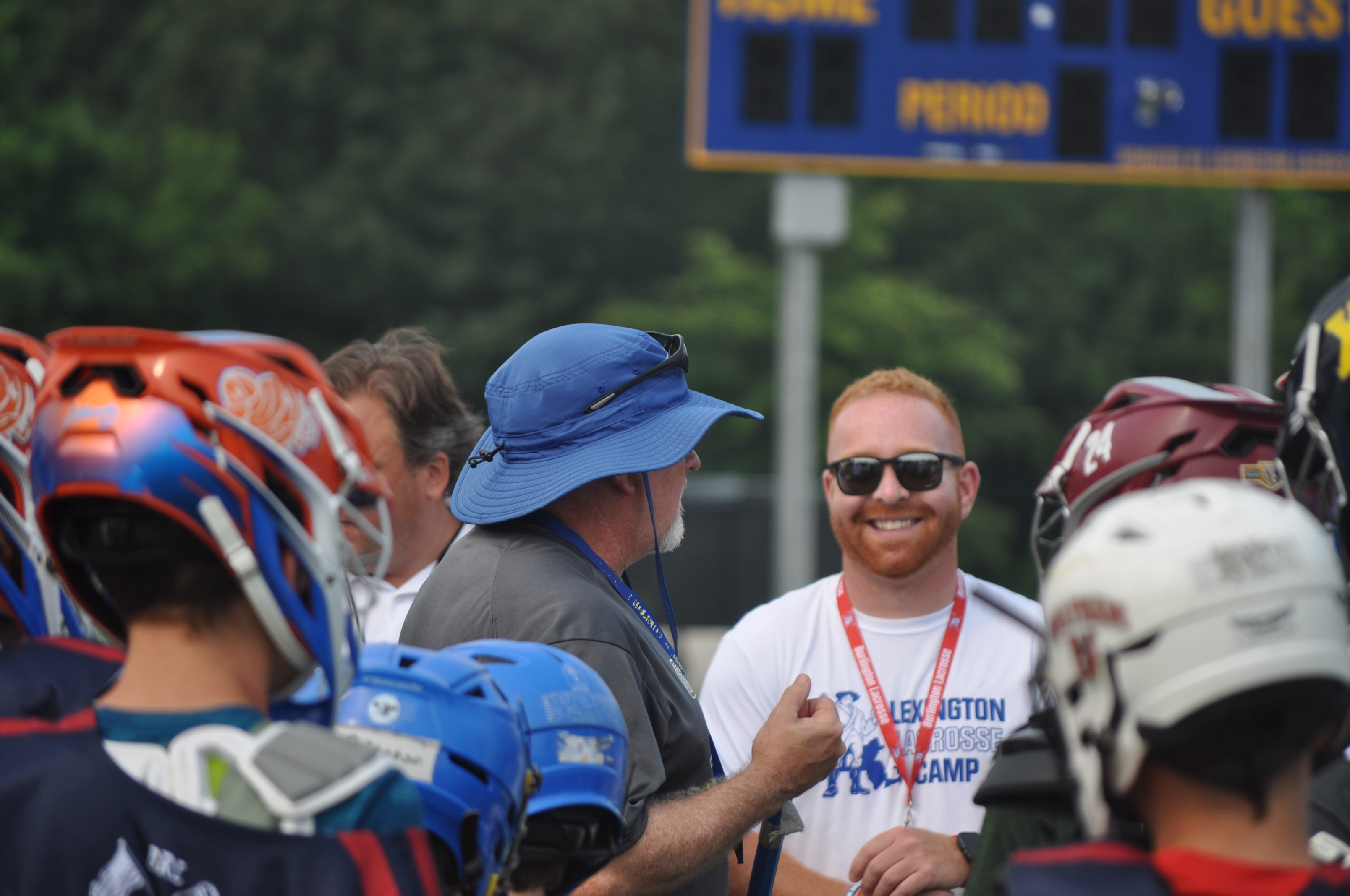 Battle Road campers in a huddle
